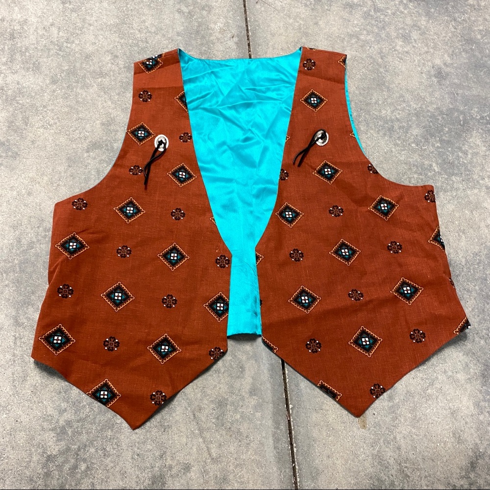 Vintage handmade western cowboy style vest L/XL?